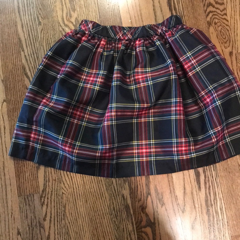 JCrew crewcuts DuPoni silk plaid skirt
